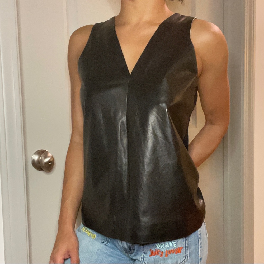 Lamb leather black top from Reed Krakoff